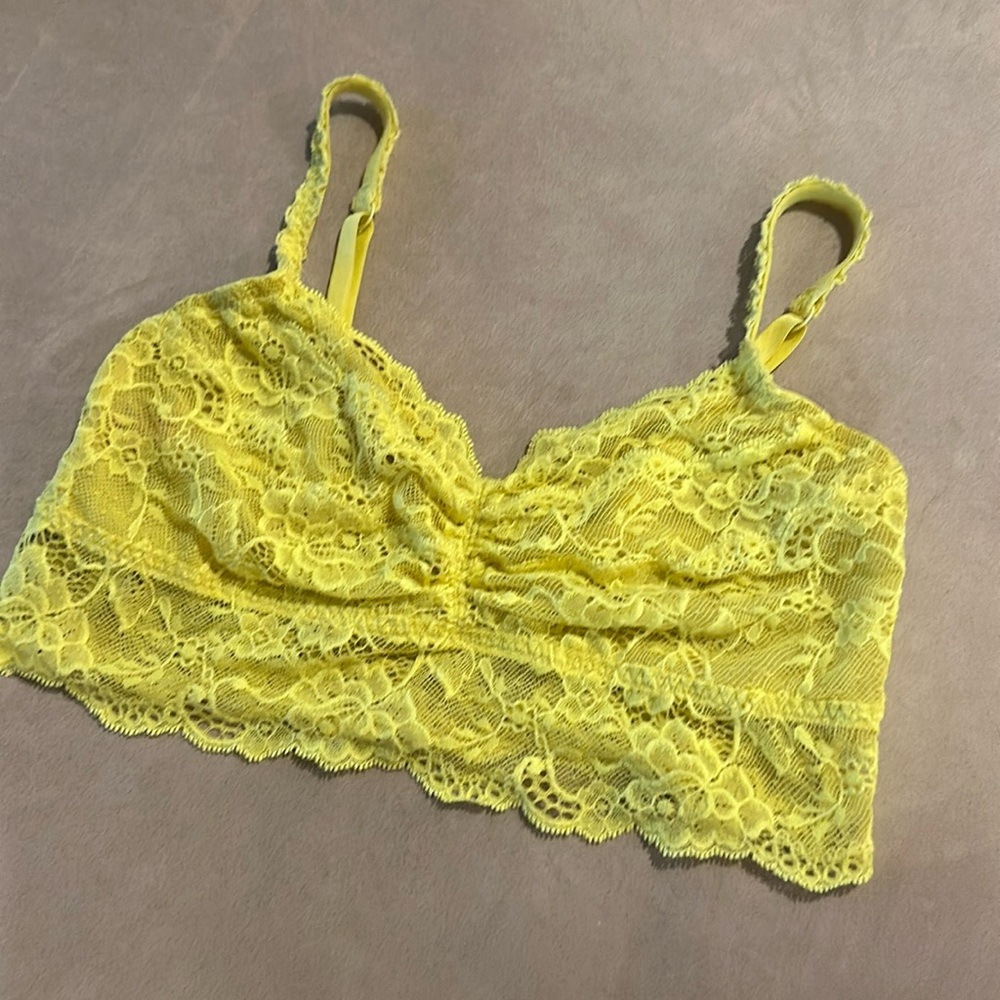 YELLOW LACE BRALETTE- Medium